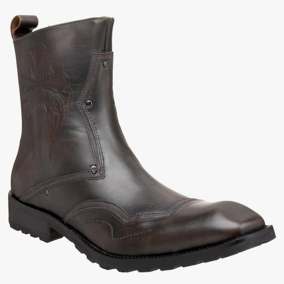 Mark Nason Lounge U Rock Salud Punk Rock Grunge Scene Brown Leather Boots 9 - Picture 1 of 8